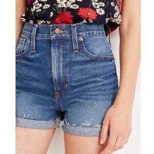 Madewell || High Waisted Raw Hem Denim Shorts Size 31